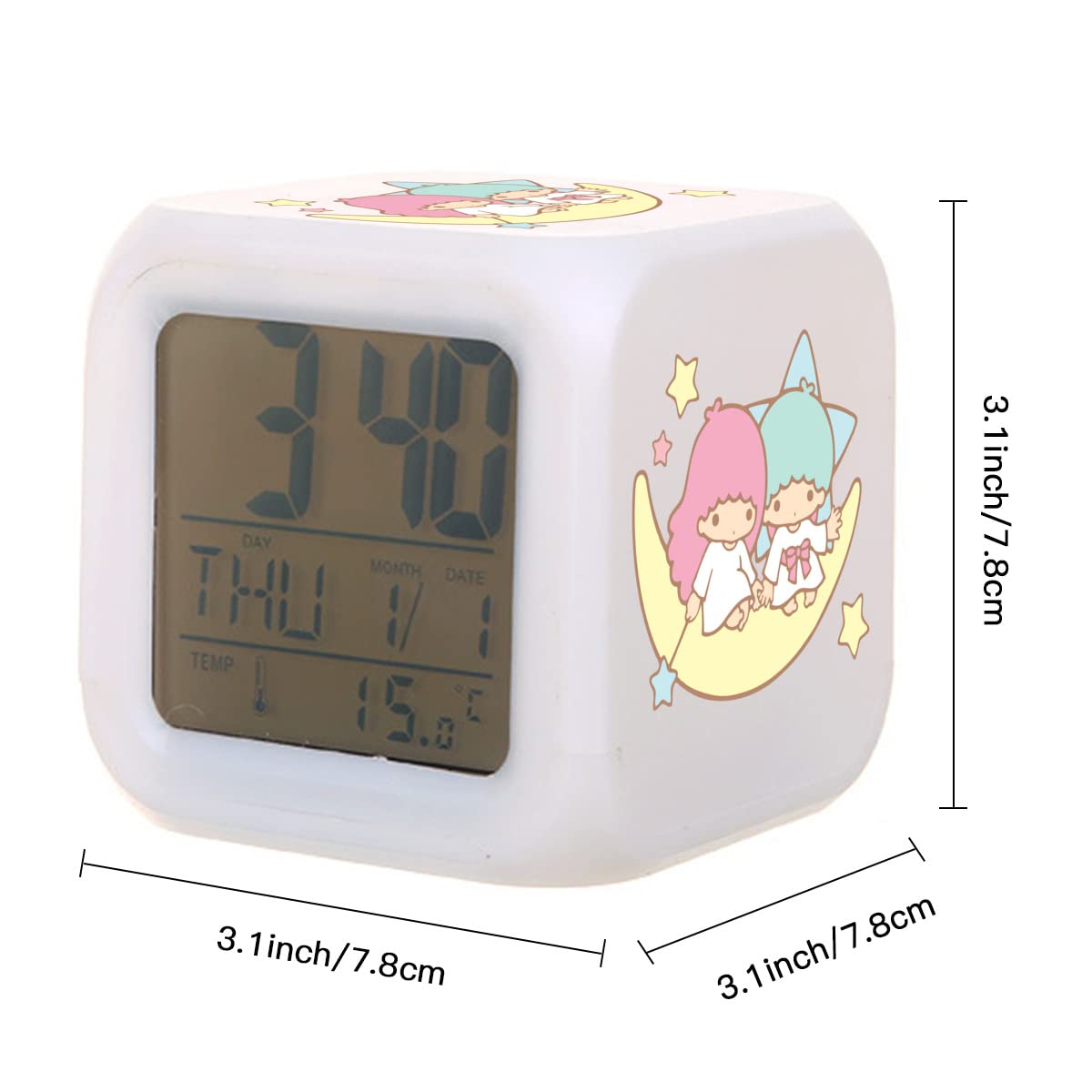 Amazon.co.jp: 目覚まし時計 LEDカラフル リトルツインスターズ